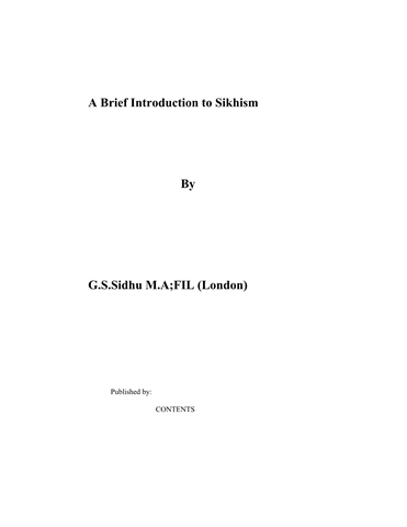 A Brief Introduction To Sikhism 