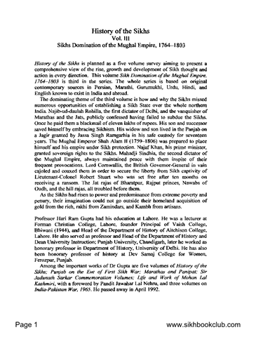History of Sikhs Vol.3