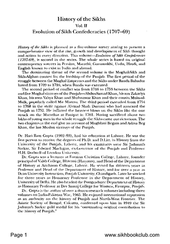 History of Sikhs Vol 2 