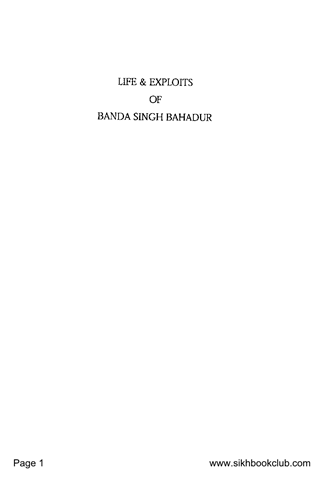 Life & Exploits of Banda Singh Bahadur