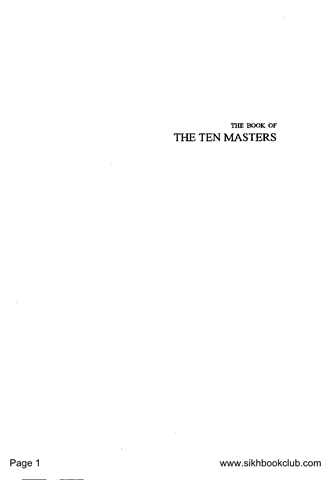 The Book of Ten Masters