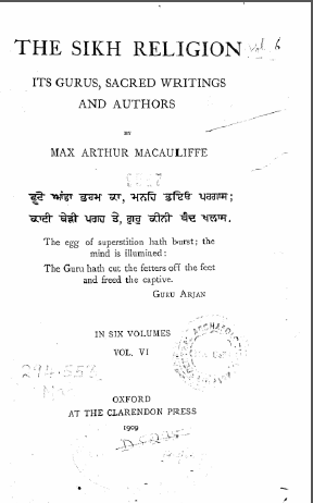 Sikh religion vol.6 By Macauliffe, Max Arthur